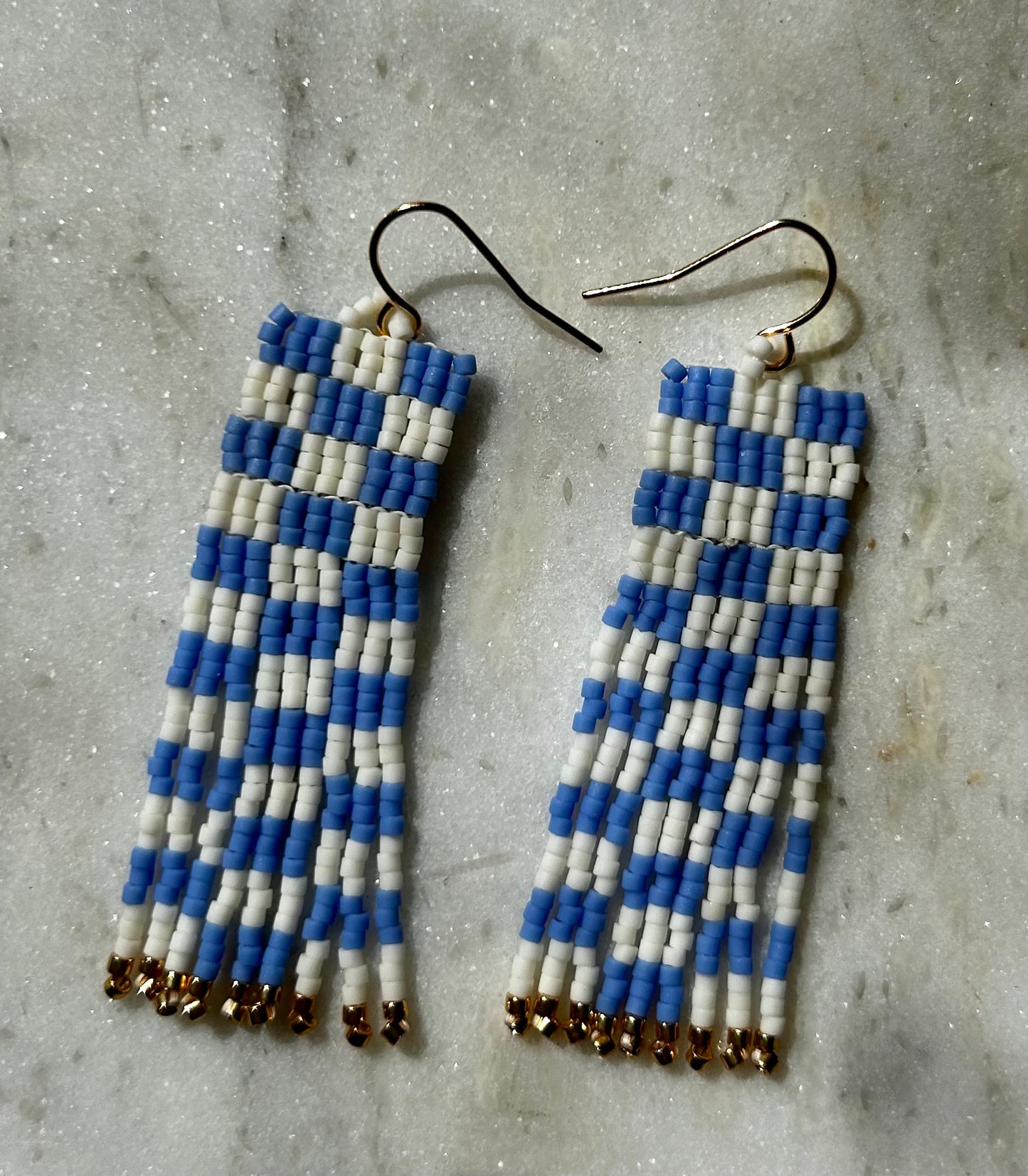 Checkered Fringe Earring